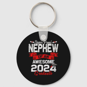 Proud Nephew Of A 2024 Graduate 24 Graduation Keychain