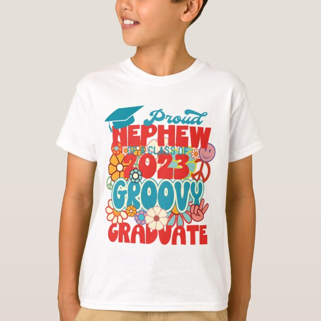 Proud NEPHEW of a Class of 2023 Graduate Retro  T-Shirt (Front)