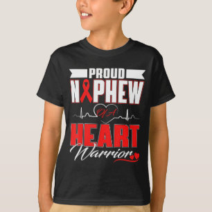 Proud Nephew Of A Heart Warrior Heart Disease Awar T-Shirt