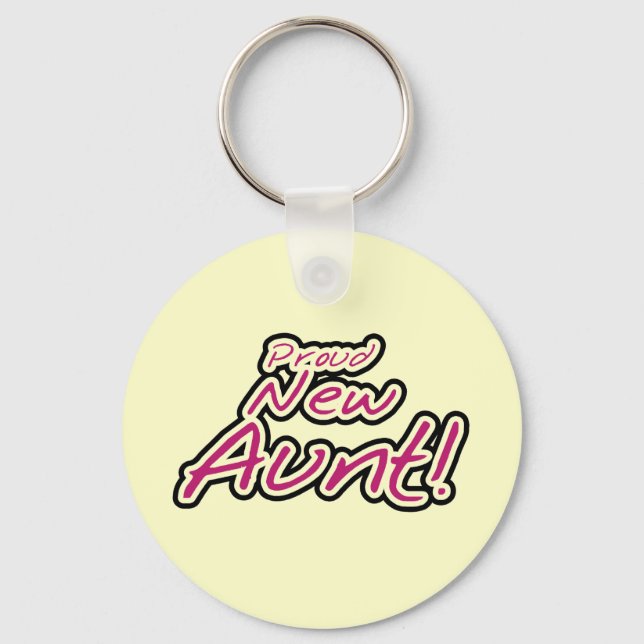 Proud New Aunt tshirts and Gifts Keychain (Front)