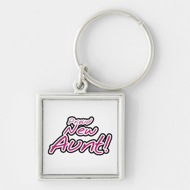 Proud New Aunt Tshirts and Gifts Keychain (Front)
