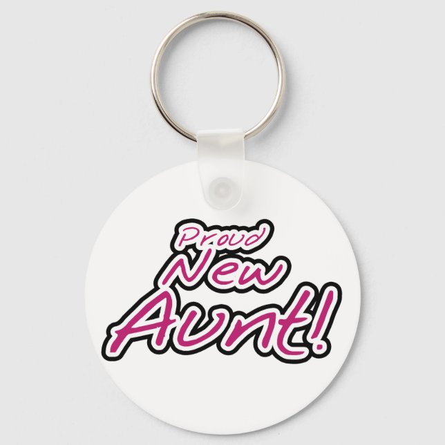 Proud New Aunt tshirts and Gifts Keychain (Front)