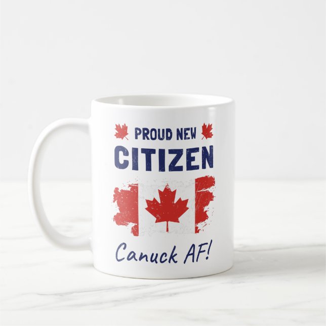 Proud New Canadian Citizen, Citizenship Ceremony Coffee Mug (Left)