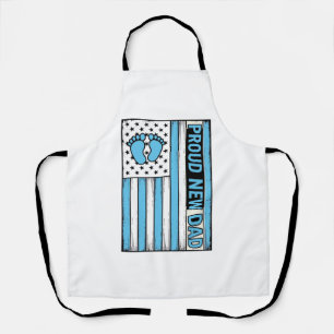 Proud New Dad Baby Feet Flag Vector Design_1 Apron