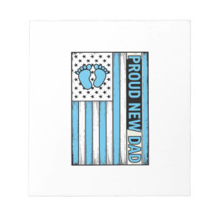 Proud New Dad Baby Feet Flag Vector Design_1 Notepad