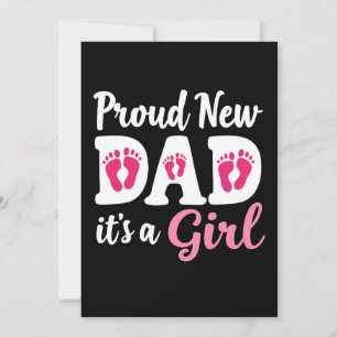 Proud New Dad It's a Girl Gender Reveal Dad To Be Invitation