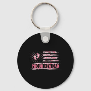 Proud New Dad Men New Girl Ba Keychain