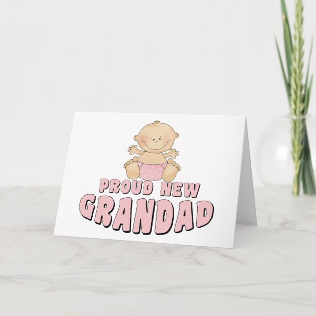 PROUD NEW    Grandad Girl Card (Front)