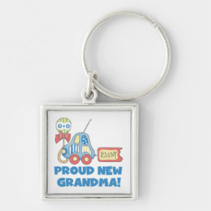 Proud New Grandma It's a Boy Gifts Keychain