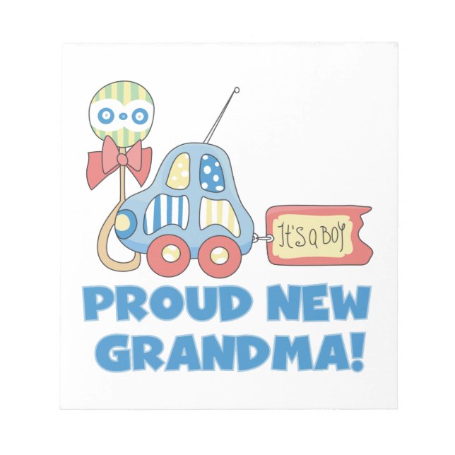Proud New Grandma It's a Boy Gifts Notepad (Front)
