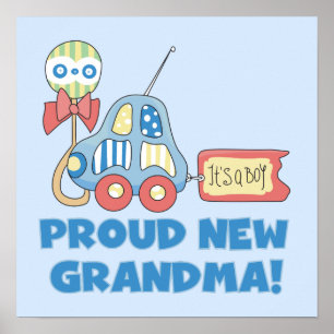 Proud New Grandma It's a Boy Gifts Poster