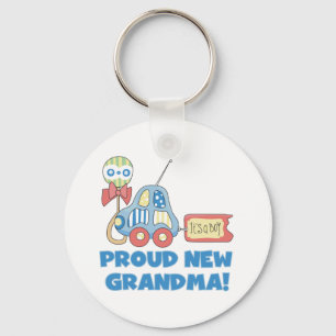 Proud New Grandma-It's a Boy Tshirts and Gifts Keychain