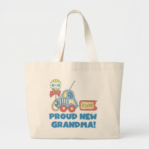Proud New Grandma-It's a Boy Tshirts and Gifts Large Tote Bag