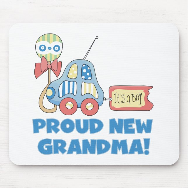 Proud New Grandma-It's a Boy Tshirts and Gifts Mouse Pad (Front)