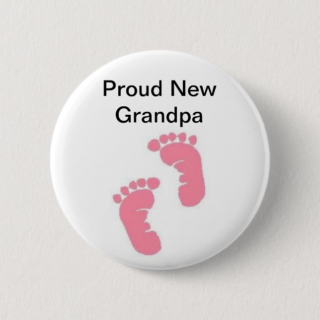 Proud New Grandpa 2 Inch Round Button (Front)
