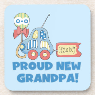 Proud New Grandpa Car It's a Boy Gifts Coaster