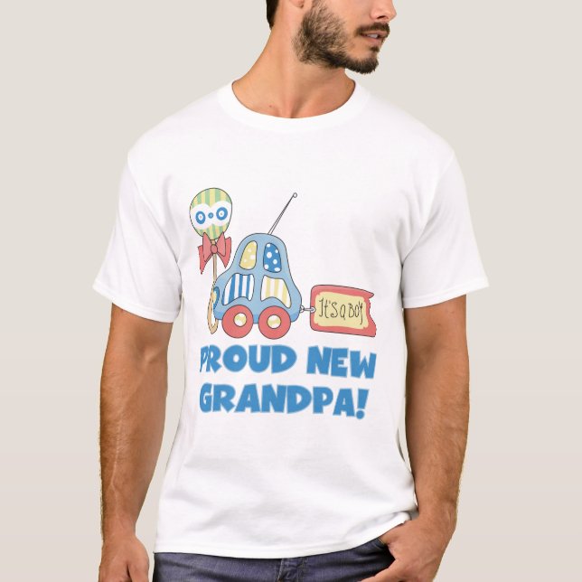 Proud New Grandpa It's a Boy TShirts and Gifts (Front)