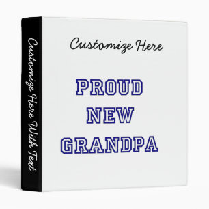 Proud New Grandpa University Text Gifts Binder