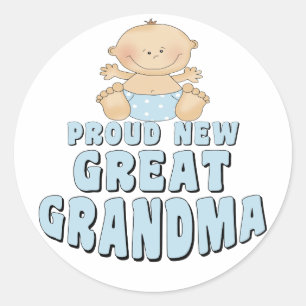 PROUD NEW Great Grandma T-Shirt Classic Round Sticker