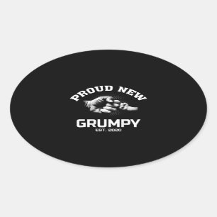 Proud New Grumpy EST 2020 Gift For Dad Grandpa Oval Sticker