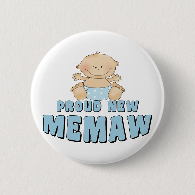 PROUD NEW Memaw T-Shirt 2 Inch Round Button (Front)