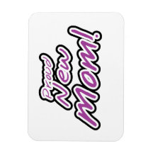 Proud New Mom Black and Purple Text Gifts