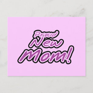 Proud New Mom Purple Text Tshirts and Gifts Postcard