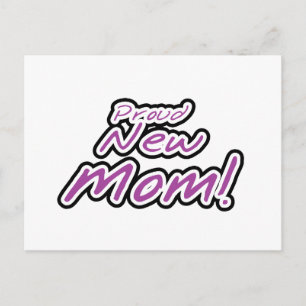 Proud New Mom Purple Text Tshirts and Gifts Postcard
