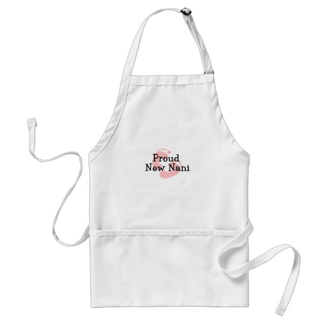 Proud New Nani Baby Girl Footprints Standard Apron (Front)