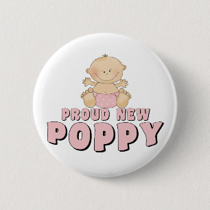 PROUD NEW Poppy Girl 2 Inch Round Button