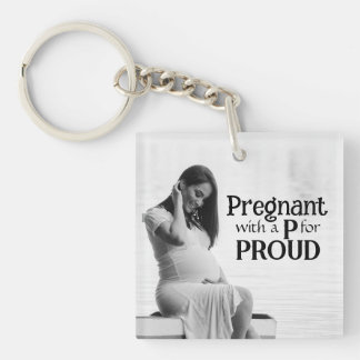Proud new pregnant mother typography gift for mom keychain