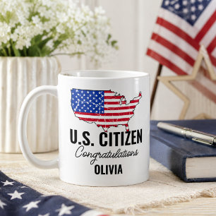 Proud New U.S. Citizen – American Map  Coffee Mug