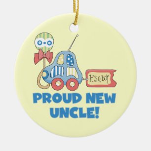 Proud New Uncle Car It's a Boy Gifts Ceramic Ornament