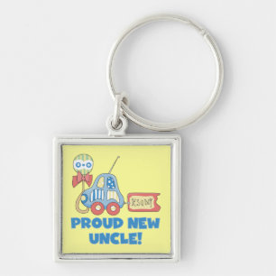 Proud New Uncle Car It's a Boy Gifts Keychain