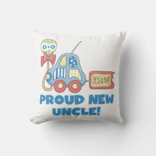 Proud New Uncle Car It's a Boy Gifts Throw Pillow