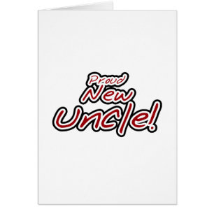 Proud New Uncle - Red and Black Text