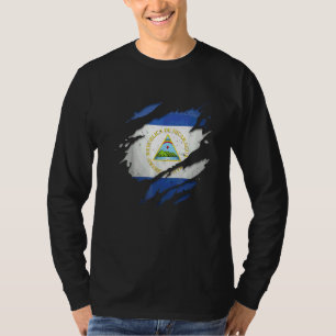 Proud Nicaraguan Torn Ripped Nicaragua Flag T-Shirt