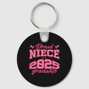 Proud Niece Of A 2025 Graduate Cl Of 2025 Coquette Keychain