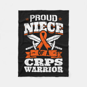 Proud Niece Of A Crps Warrior Rsd Awareness Ribbon Fleece Blanket