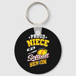 Proud niece of a softball senior class 2027 keychain