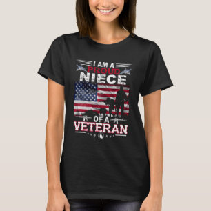 Proud Niece Veteran Nothing Scares Patriotic Veter T-Shirt