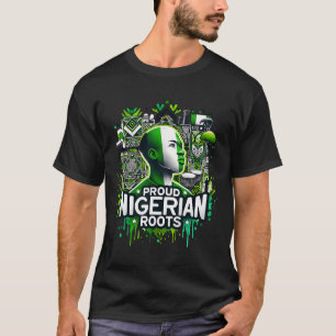 Proud Nigerian Roots Black History Month African A T-Shirt