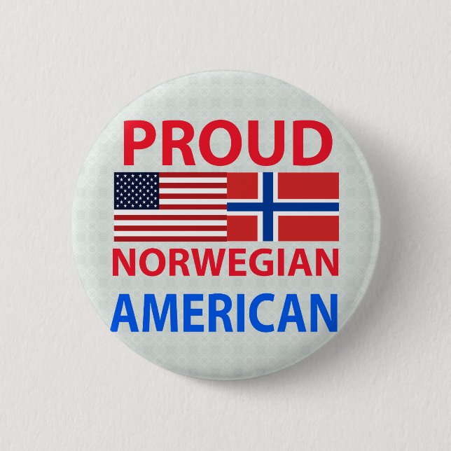 Proud Norwegian American 2 Inch Round Button (Front)