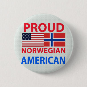 Proud Norwegian American 2 Inch Round Button