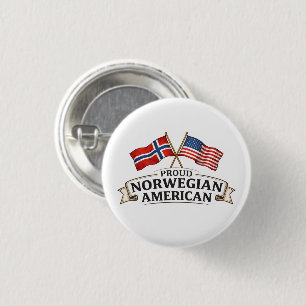 Proud Norwegian American Button