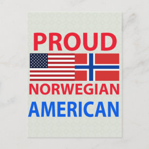 Proud Norwegian American Postcard