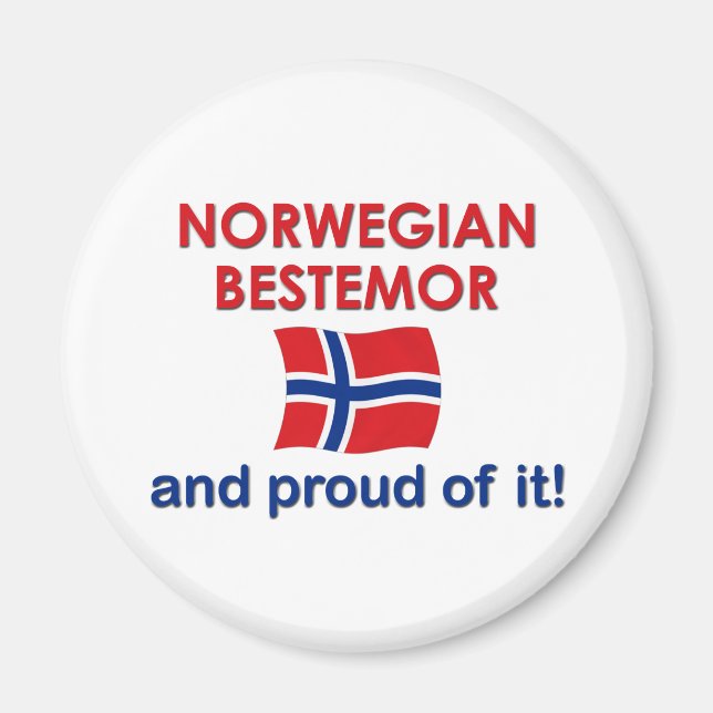 Proud Norwegian Bestemor (Grandmother) Magnet (Front)