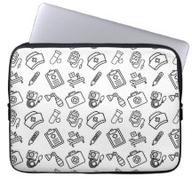 Proud Nurse Icon Pattern Laptop Sleeve