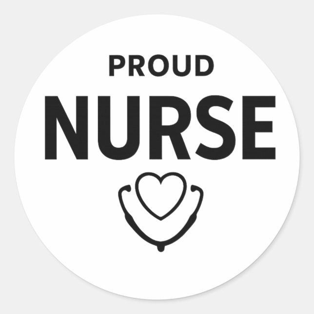 Proud Nurse Sticker – Minimal Medical Design (Devant)