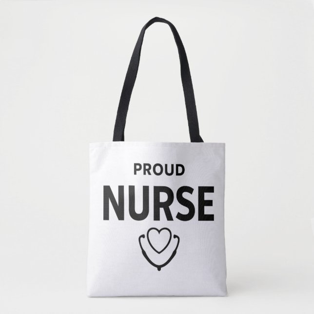 Proud Nurse Tote Bag – Minimal Medical Design (Front)